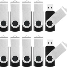 8GB Flash Drive 10 Pack Bulk USB Flash Drives, USB2.0 Thumb Drive USB Stick for Data Storage Backup, Jump Drive Pen Drive Zip Drive Memory Stick with Indicator, USB Storage Flash Drive Swivel Design