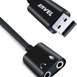 ENVEL USB to 3.5mm Audio Adapter, External Stereo Sound Card